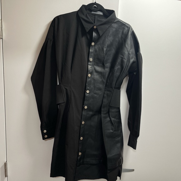 Maniere de voir -Half leather shirt dress - Picture 2 of 4